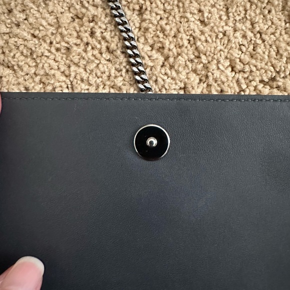 Christian Dior Metallic Patent Micro-Cannage Diorama Wallet on Chain Pouch, Gray - Picture 8 of 16